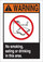 Brady B-120 Fiberglass Reinforced Polyester Rectangle White Food, Beverage & Smoking Sign - 10 in Width x 14 in Height - 45028