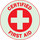 Brady Hard Hat Label 102030 - Red/White on Silver - 01119
