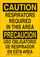 Brady B-302 Polyester Rectangle Yellow Respirator Sign - 10 in Width x 14 in Height - Laminated - Language English / Spanish - 125438