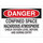 Brady B-120 Fiberglass Reinforced Polyester Rectangle White Confined Space Sign - 20 in Width x 14 in Height - 73408