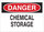 Brady B-120 Fiberglass Reinforced Polyester Rectangle White Chemical Storage Sign - 10 in Width x 7 in Height - 122820