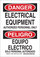 Brady B-302 Polyester Rectangle White Electrical Safety Sign - 10 in Width x 14 in Height - Laminated - Language English / Spanish - 125210