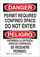 Brady B-302 Polyester Rectangle White Confined Space Sign - 10 in Width x 14 in Height - Laminated - Language English / Spanish - 124150