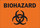 Brady B-555 Aluminum Rectangle Orange Biohazard Sign - 10 in Width x 7 in Height - 43319