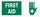 Brady B-120 Fiberglass Reinforced Polyester Rectangle White First Aid Sign - 17 in Width x 7 in Height - 69250