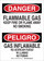 Brady B-302 Polyester Rectangle White Flammable Material Sign - 10 in Width x 14 in Height - Laminated - Language English / Spanish - 124126