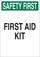 Brady B-401 Polystyrene Rectangle White First Aid Sign - 7 in Width x 10 in Height - 22644