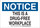 Brady B-401 High Impact Polystyrene Rectangle White Drug Free Environment Sign - 10 in Width x 7 in Height - 124834