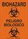 Brady B-401 Polystyrene Rectangle Orange Biohazard Sign - Language English / Spanish - 38624