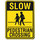 Brady B-959 Aluminum Rectangle Yellow Pedestrian & Crosswalk Sign - 18 in Width x 24 in Height - 103786