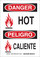 Brady B-302 Polyester Rectangle White Equipment Safety Sign - 10 in Width x 14 in Height - Laminated - Language English / Spanish - 124084