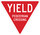 Brady B-959 Aluminum Triangle Red Pedestrian & Crosswalk Sign - 24 in Width x 24 in Height - 124617