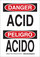 Brady B-401 Polystyrene Rectangle White Chemical Warning Sign - 10 in Width x 14 in Height - Language English / Spanish - 125137