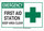 Brady B-401 Polystyrene Rectangle White First Aid Sign - 14 in Width x 10 in Height - 132224
