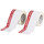 Brady THTEL-161-483-1-DA Die-Cut Printer Label Roll - 4 in x 4 in - Polyester - Black / Red on White - B-483 - 57086
