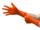 Ansell TouchNTuff 93-800 Orange Medium Powdered Disposable Exam Gloves - Exam Grade - 11.2 in Length - Textured Fingers Finish - 0.60 mm Thick - 93800080