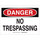 Brady B-302 Polyester Rectangle White No Trespassing Sign - 14 in Width x 10 in Height - Laminated - 95362