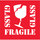 Tape Logic DL1282 Glass/Liquid Labels - 4 in x 4 in - Semi-Gloss Coated Paper - Red/White - 11197