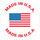 Tape Logic USA301 Made in USA Labels - 1 in x 1 in - Semi-Gloss Coated Paper - Red/White/Blue - 14910