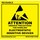 Protective Pak Black on Yellow Square Static Warning Label - 2 in Width - 2 in Height - PROTEKTIVE PAK 47507