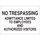 Brady B-555 Aluminum Rectangle White No Trespassing Sign - 10 in Width x 7 in Height - 40792