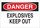Brady B-302 Polyester Rectangle White Explosives Warning Sign - 14 in Width x 10 in Height - Laminated - 85174