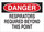 Brady B-302 Polyester Rectangle White Respirator Sign - 10 in Width x 7 in Height - Laminated - 88619