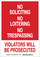 Brady B-302 Polyester Rectangle White Loitering, Soliciting, & Trespassing Sign - 10 in Width x 14 in Height - Laminated - 123488